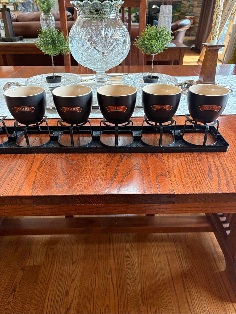 Bailey’s Irish Cream Black Ceramic 'Yours & Mine' 5 Cup Set
